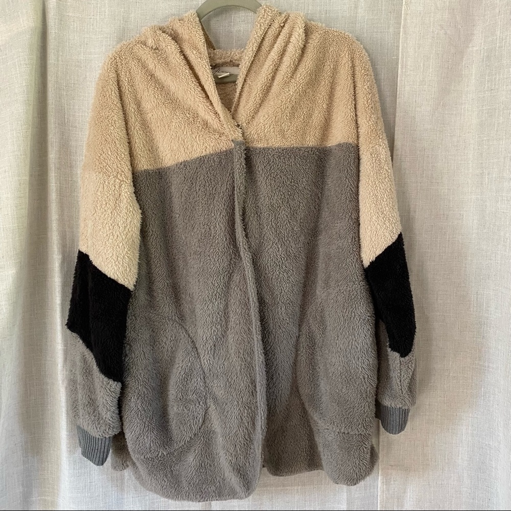 Vintage Havana Colorblock Sherpa Hoodie
